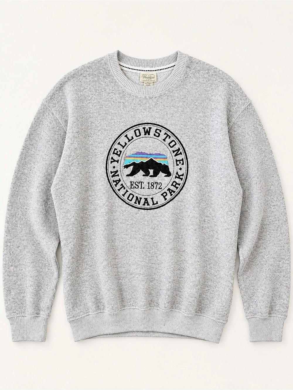 Yellowstone National Park Graphic Sweatshirt Heather Gray Size Large